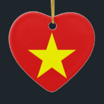 Vietnam Flagga Gult Star Heart Ornament<br><div class="desc">Vietnam Flagga. Konstruktion på hjärtdekoration. Matchande kläder,  tillbehör,  kontorsprodukter,  hemprodukter med mera...  Glöm inte hela samlingen.</div>