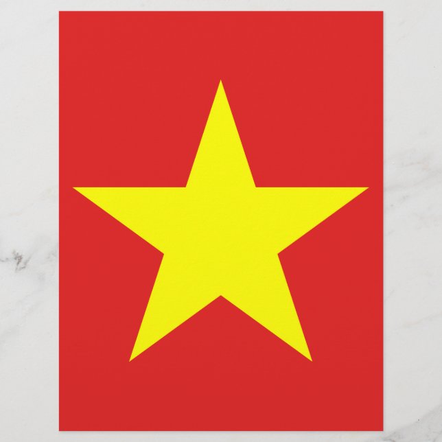 Vietnam Flagga Gult Star Letterhead (Framsida)