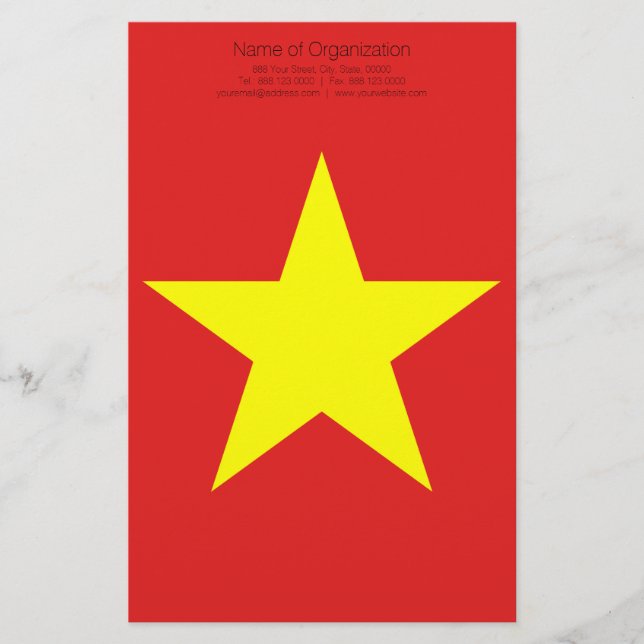 Vietnam Flagga Gult Star personlig Stationery Brevpapper (Framsida)