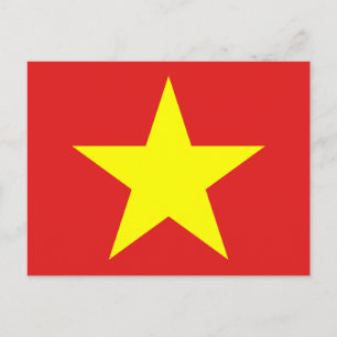 Vietnam Flagga Gult star Vågrät vykort