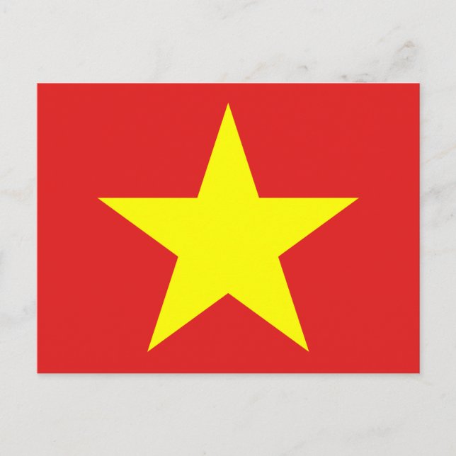 Vietnam Flagga Gult star Vågrät vykort (Framsida)