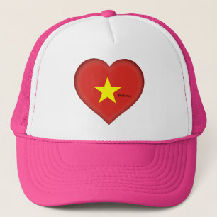 Vietnam flagga & Heart, mode Vietnam/sportfantaste Keps