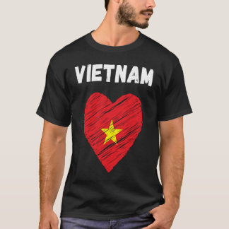 Vietnam Flagga Helgdag Vietnam Heart Vietnam Flagg T Shirt