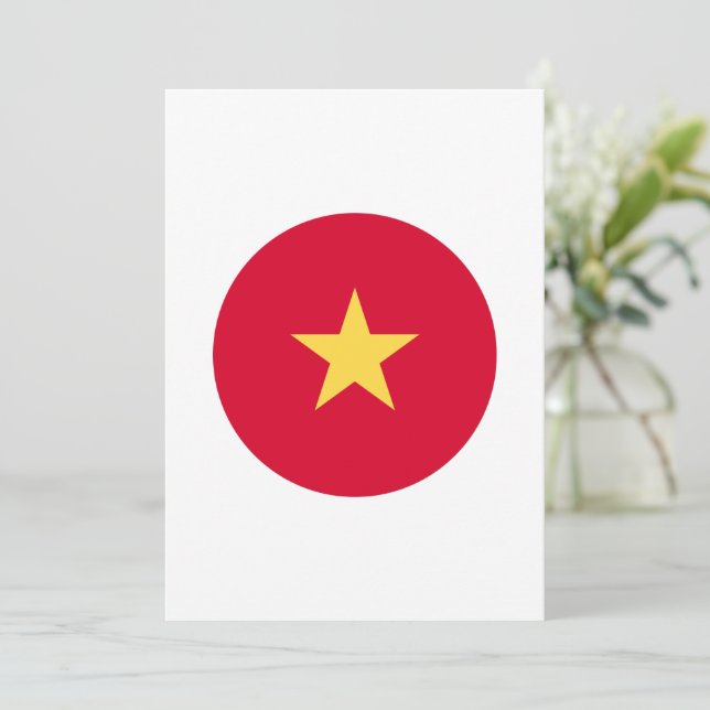 Vietnam Flagga Inbjudningar (Stående Fram)