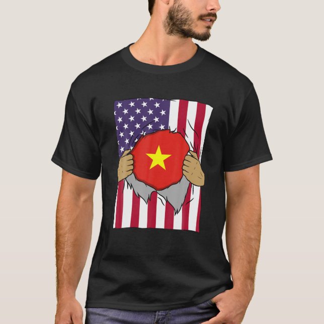 Vietnam Flagga Inside Me Home Pride Vietnamese Ame T Shirt (Framsida)