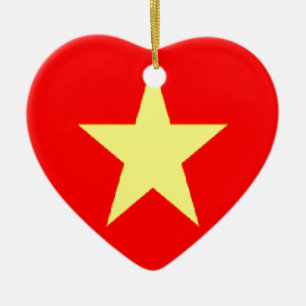 vietnam flagga julgransprydnad keramik
