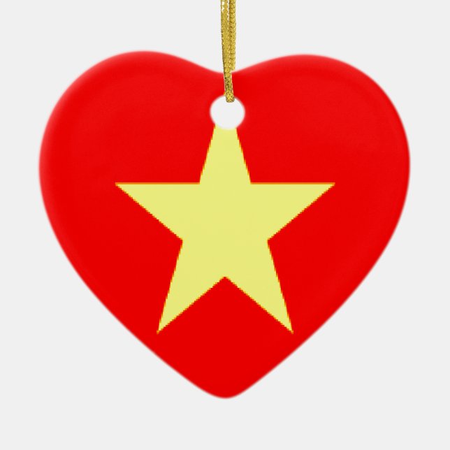 vietnam flagga julgransprydnad keramik (Framsidan)