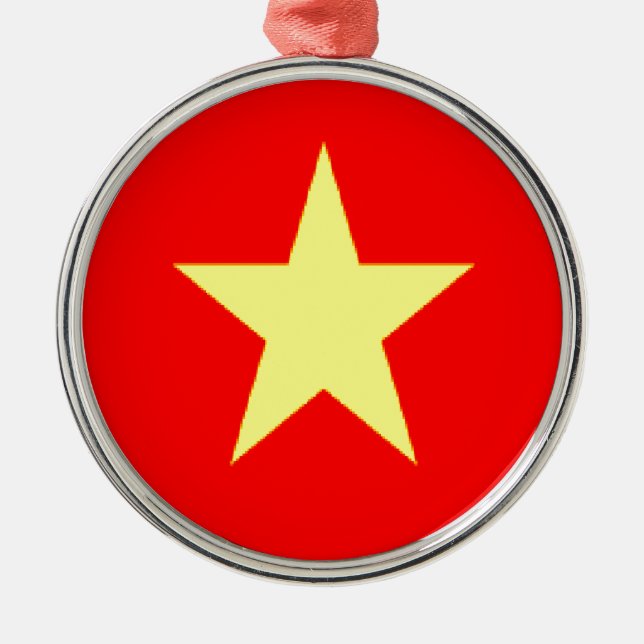 vietnam flagga julgransprydnad metall (Framsidan)