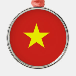 Vietnam flagga julgransprydnad metall