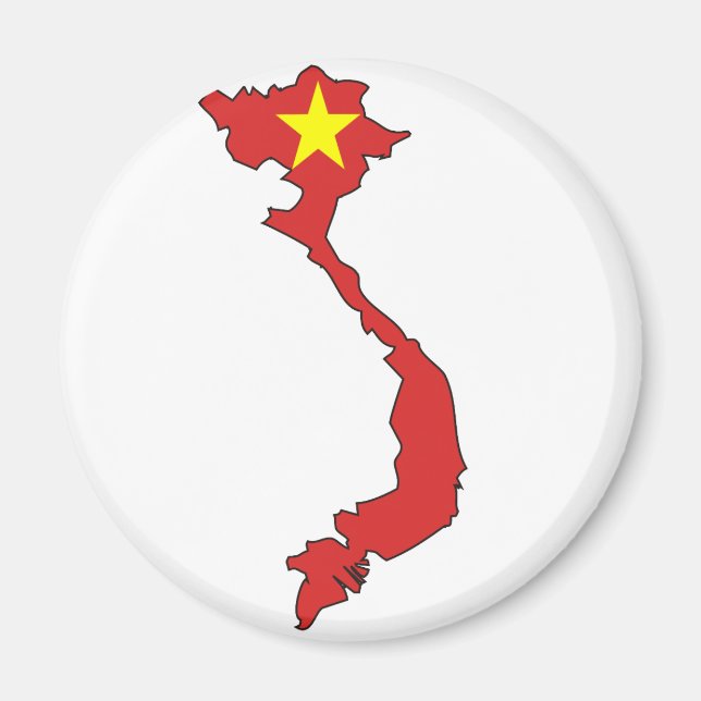 Vietnam flagga karta magnet (Framsidan)
