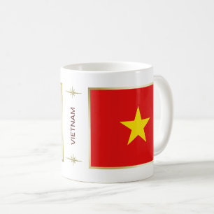 Vietnam Flagga + Karta Mugg