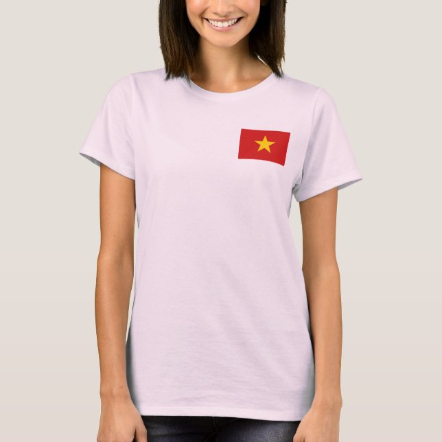 Vietnam Flagga + Karta T-Shirt (Framsida)