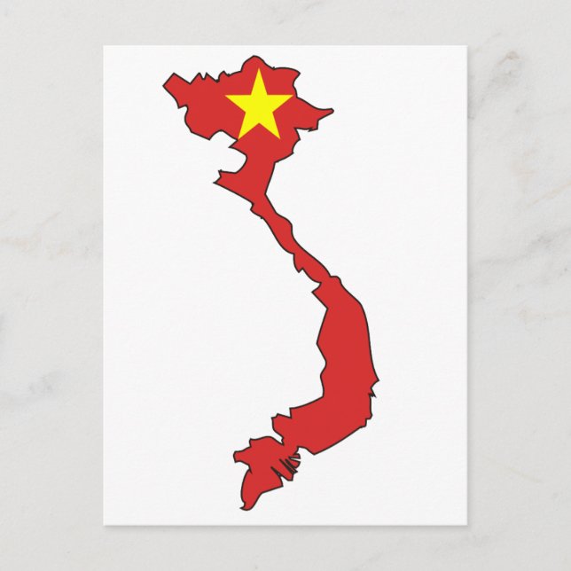 Vietnam flagga karta vykort (Framsida)