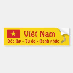 Vietnam flagga + Kartabildekal Bildekal