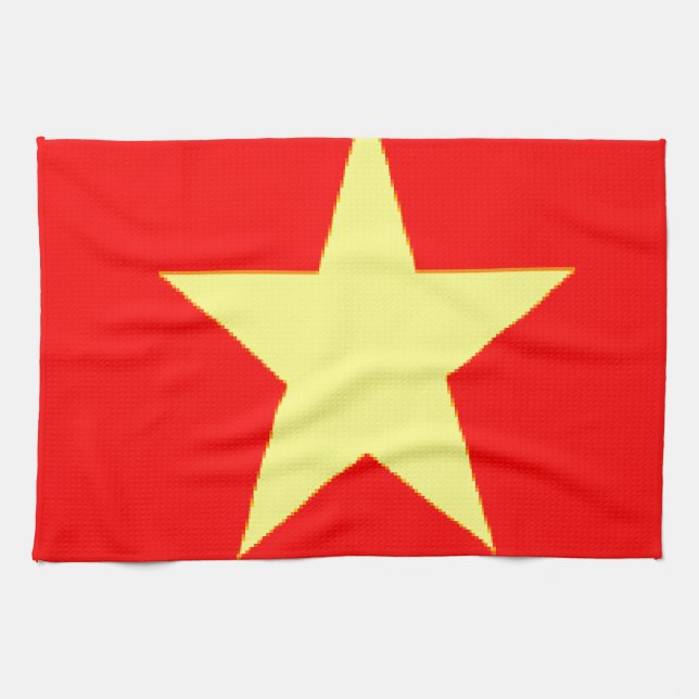 vietnam flagga kökshandduk (Horisontell)