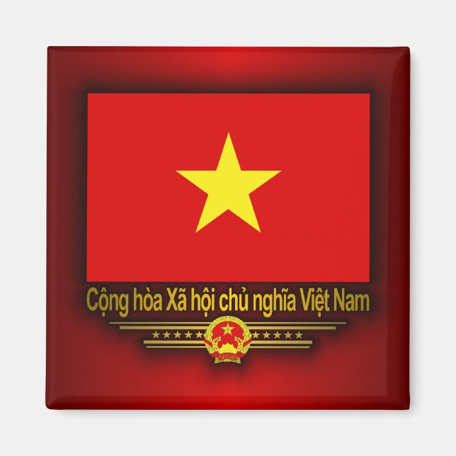 Vietnam Flagga Magnet (Framsidan)