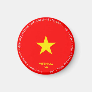 Vietnam Flagga Magnet