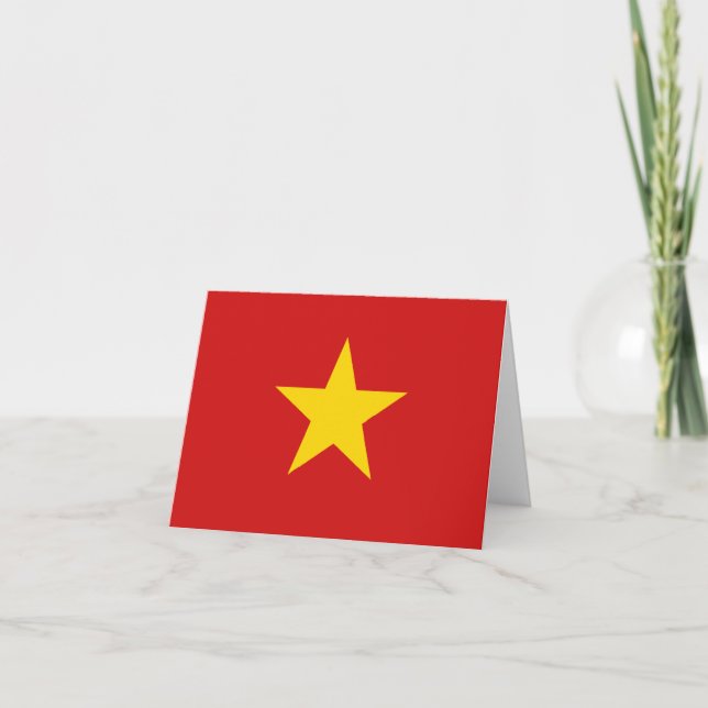 Vietnam Flagga Notekort Kort (Framsida)
