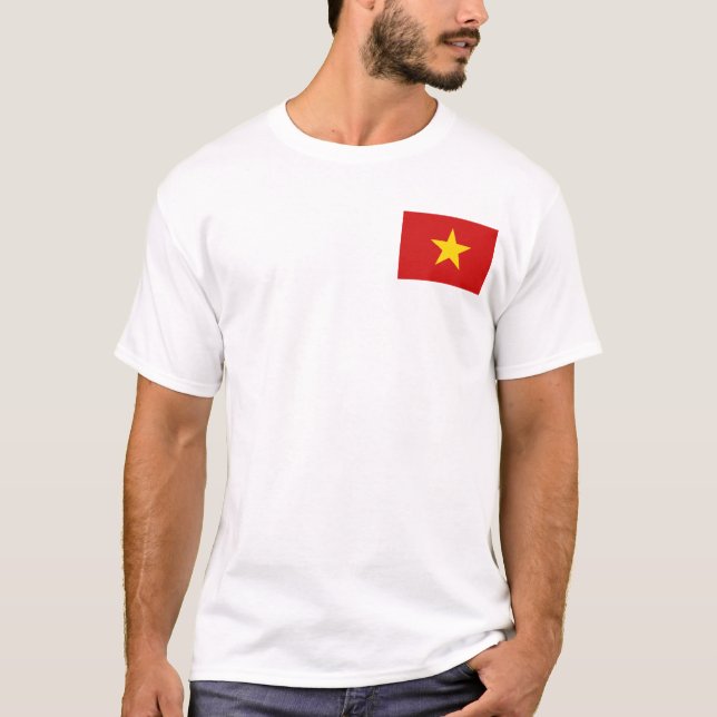 Vietnam flagga och kartaT-tröja Tee (Framsida)