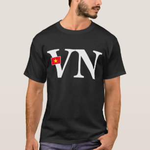 Vietnam Flagga och Land Initialer T Shirt