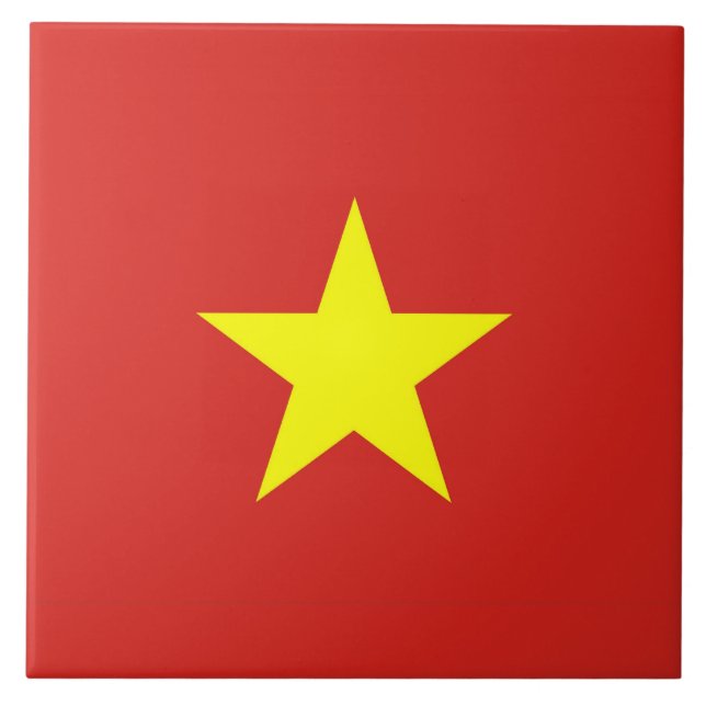 Vietnam Flagga på Tile Kakelplatta (Framsidan)