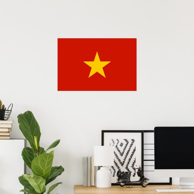 Vietnam flagga poster (Hemmakontoret)