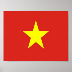 Vietnam - Flagga - Poster