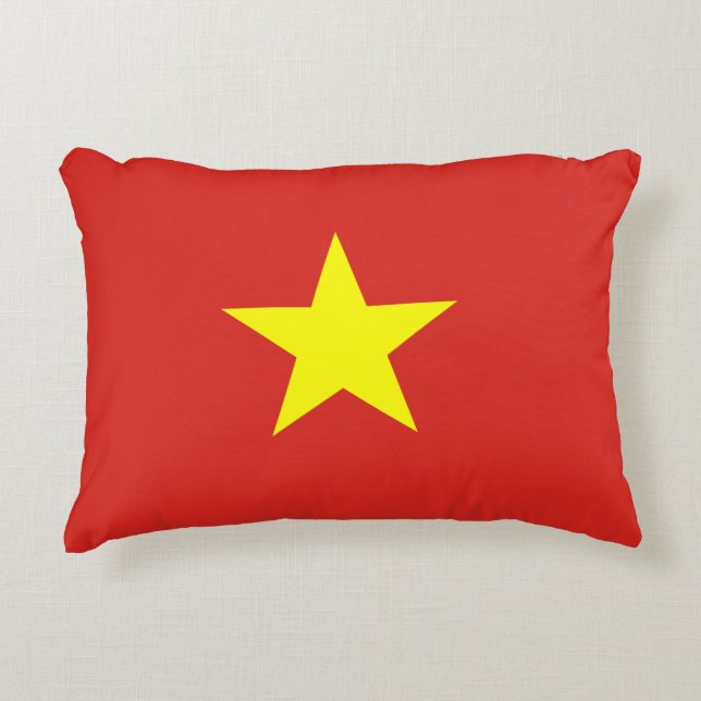 Vietnam flagga prydnadskudde (Framsidan)