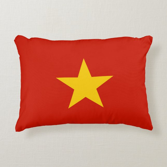 Vietnam flagga prydnadskudde (Framsidan)