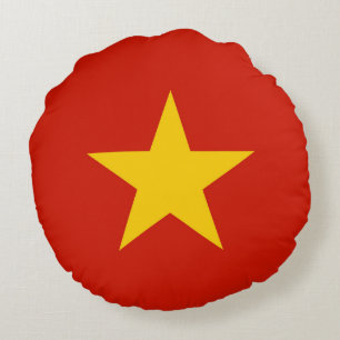 Vietnam flagga rund kudde