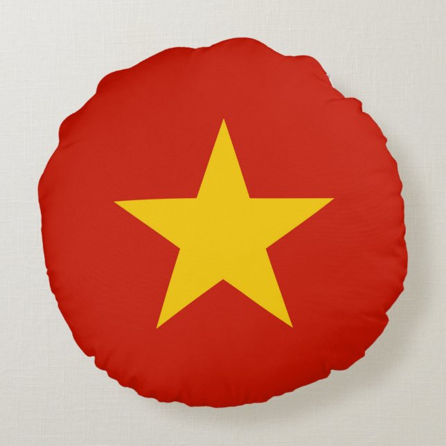 Vietnam flagga rund kudde (Baksidan)
