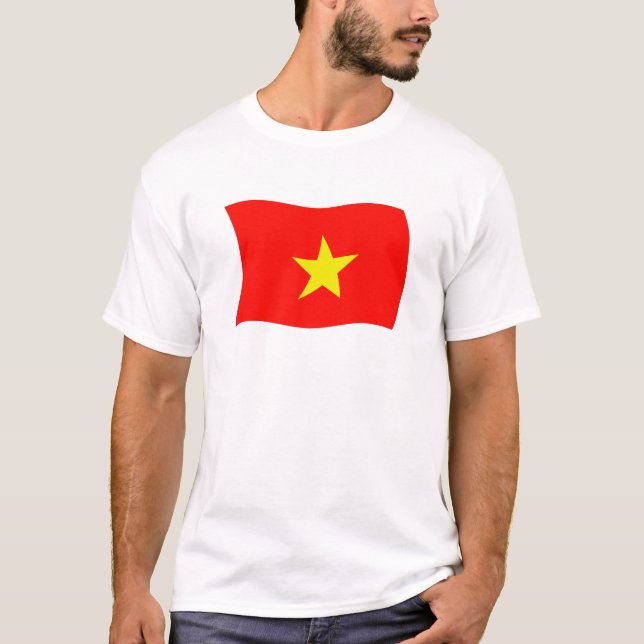 Vietnam Flagga Shirt T Shirt (Framsida)