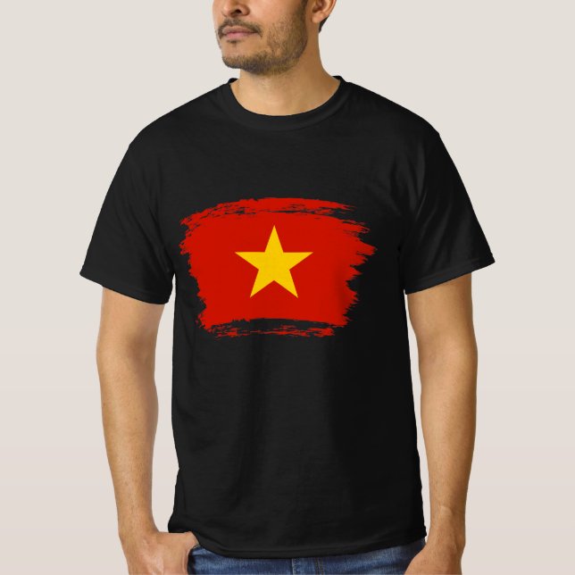 Vietnam flagga t shirt (Framsida)