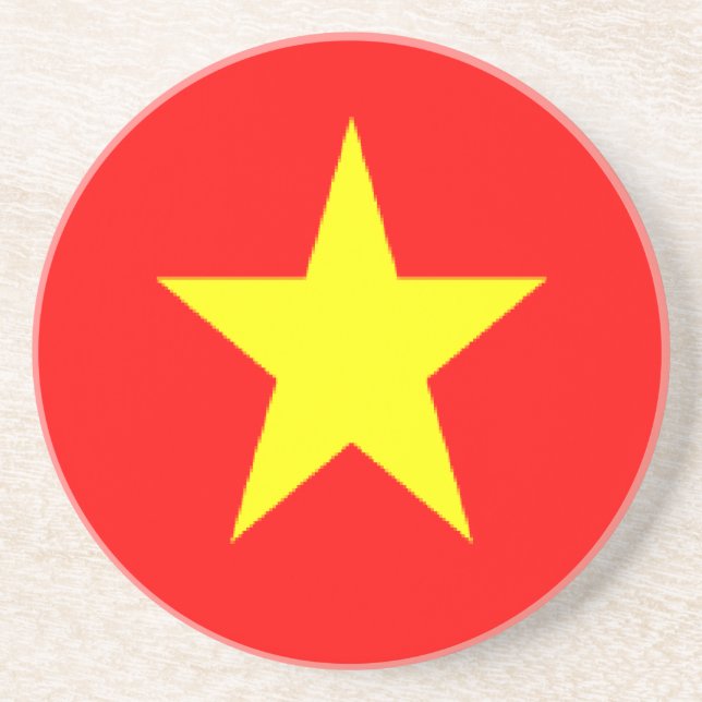 vietnam flagga underlägg sandsten (Framsidan)