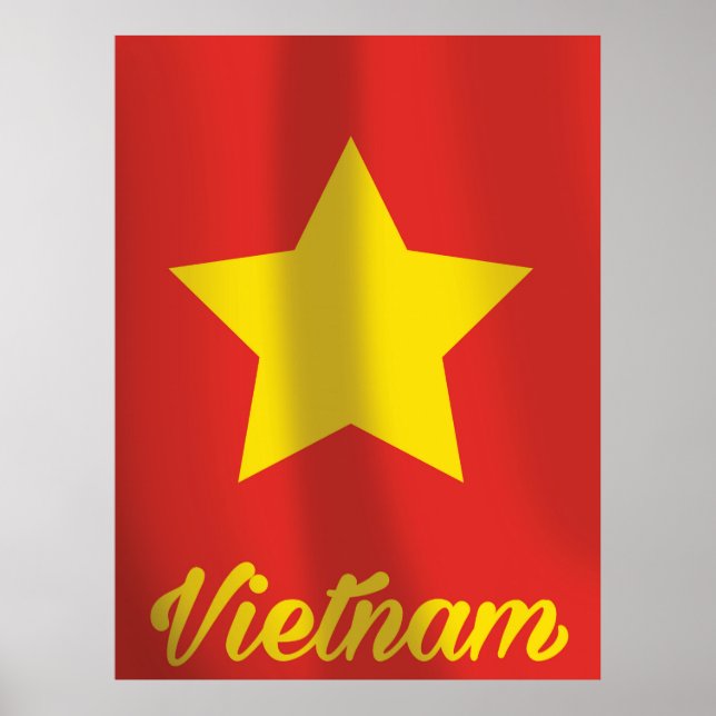 Vietnam flagga vintage reseposter poster (Framsidan)