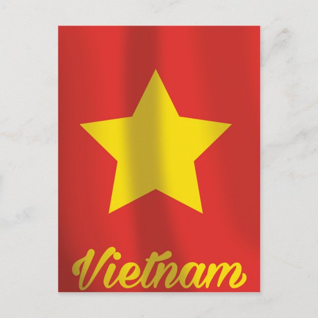 Vietnam flagga vintage resor poster vykort (Framsida)