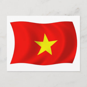 Vietnam Flagga vykort