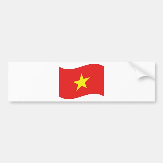 Vietnam Flagga Wave Bildekal (Framsidan)