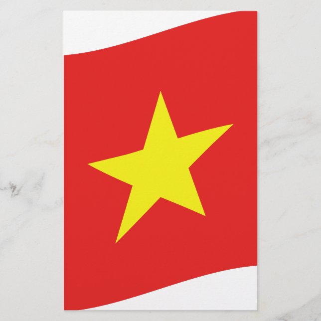 Vietnam Flagga Wave Brevpapper (Framsida)