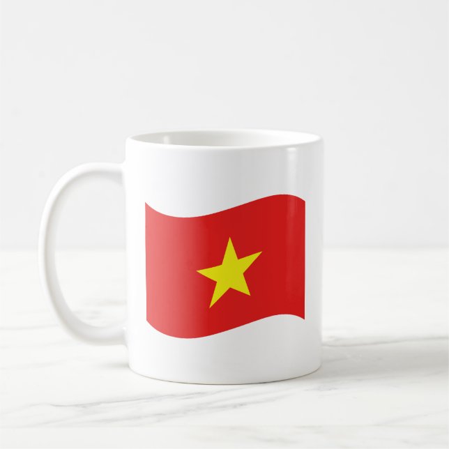 Vietnam Flagga Wave Kaffemugg (Vänster)