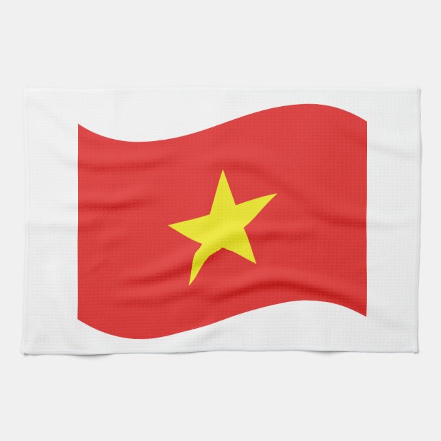 Vietnam Flagga Wave Kökshandduk (Horisontell)