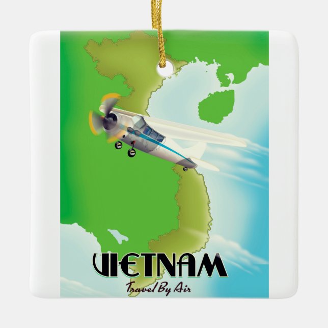 Vietnam genom luften semestertryck. julgransprydnad keramik (Framsida)