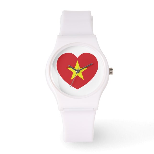 Vietnam Heart Flagga Armbandsur (Framsida)