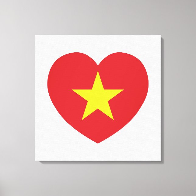 Vietnam Heart Flagga Canvastryck (Framsida)