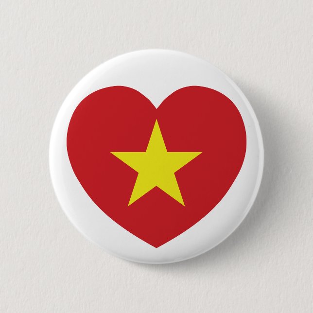 Vietnam Heart Flagga Knapp (Framsida)