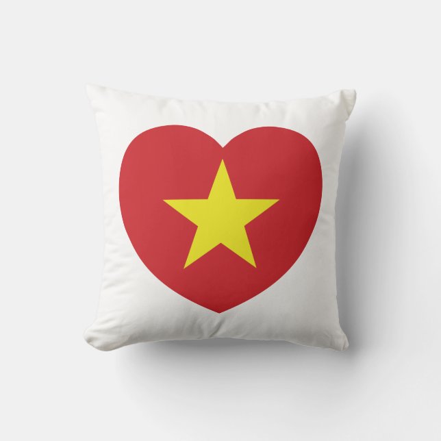 Vietnam Heart Flagga Kudde (Framsida)