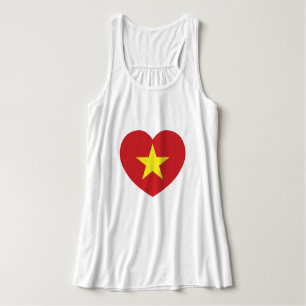 Vietnam Heart Flagga Linne Med Racerback
