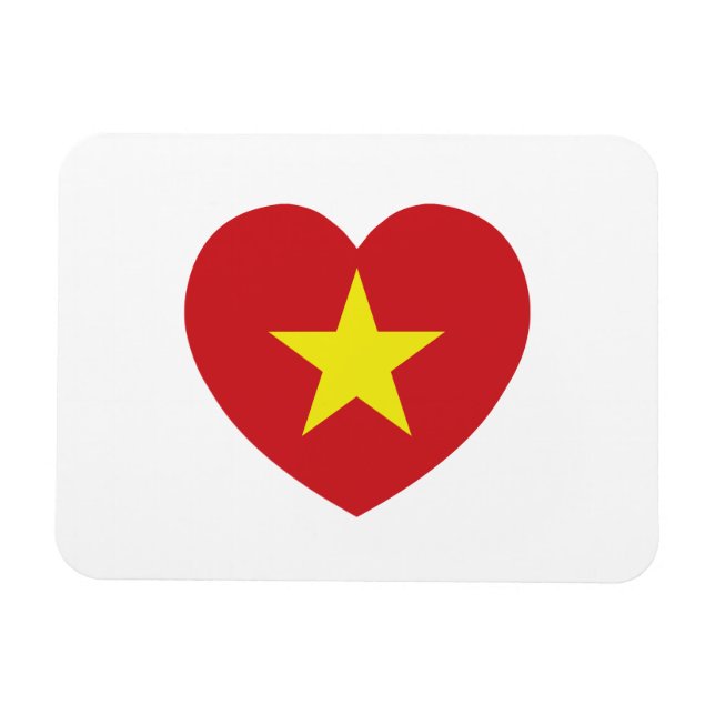 Vietnam Heart Flagga Magnet (Horisontell)
