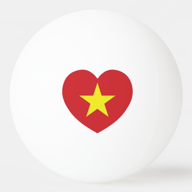 Vietnam Heart Flagga Pingisboll (Framsidan)