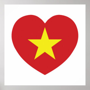 Vietnam Heart Flagga Poster